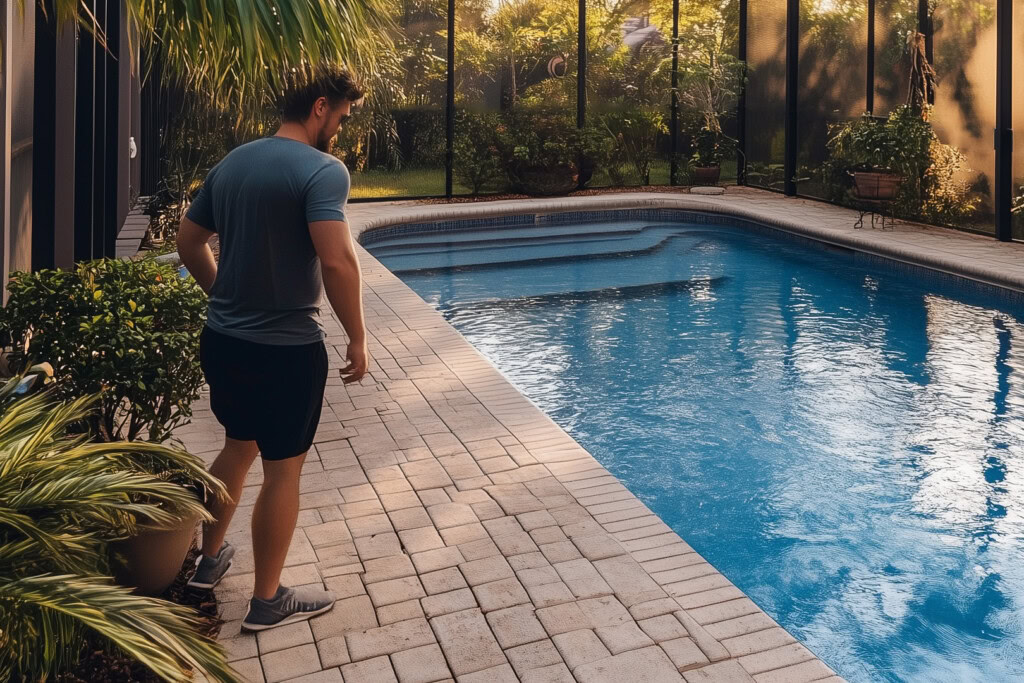 person who is planning his pool enclosure
